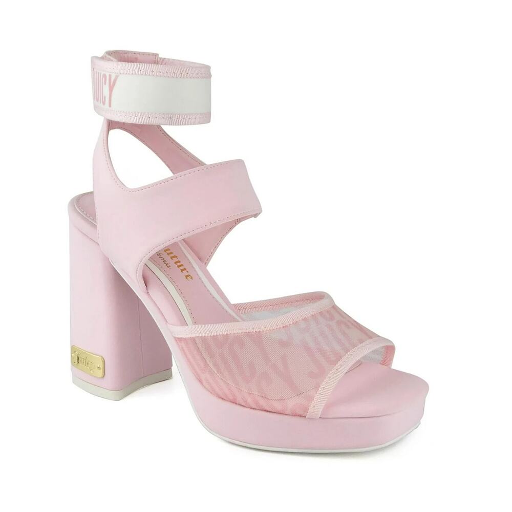 Juicy Couture Women's Graciela Dress Sandals, Pink Mesh Neoprene Size 9M